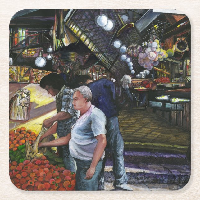 Männer des Handels, Jerusalem Rechteckiger Pappuntersetzer (Vorderseite)