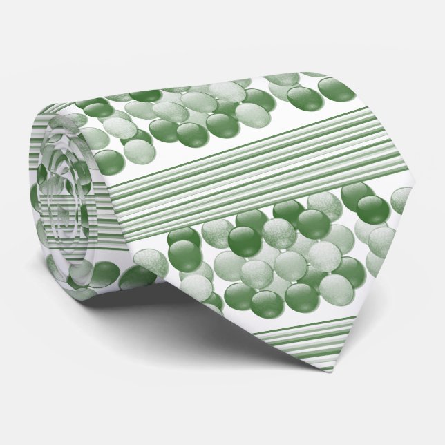 Männer Designer Krawatte Grüner Streifen (Gerollt)