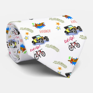 Männer Designer Krawatte Hero Fahrrad Flugzeug