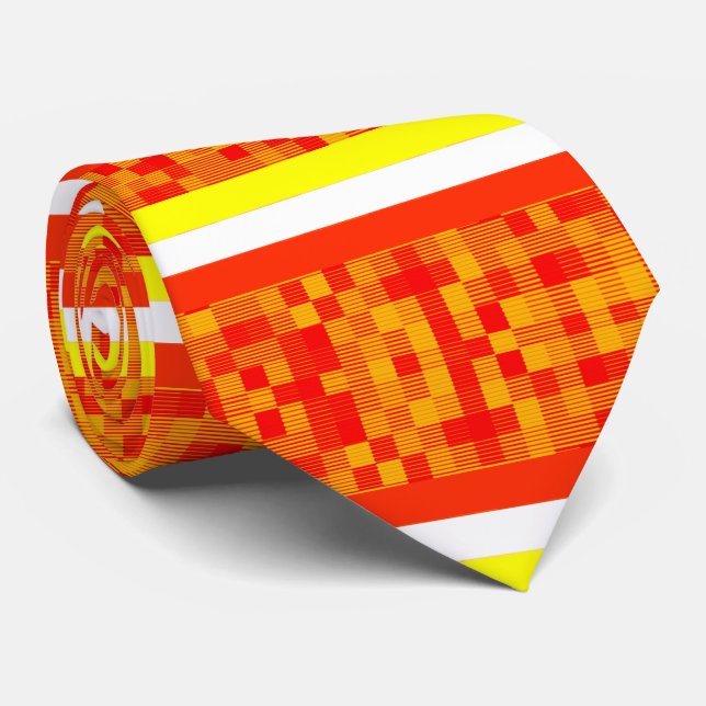 Männer Designer Krawatte orange gelb (Gerollt)