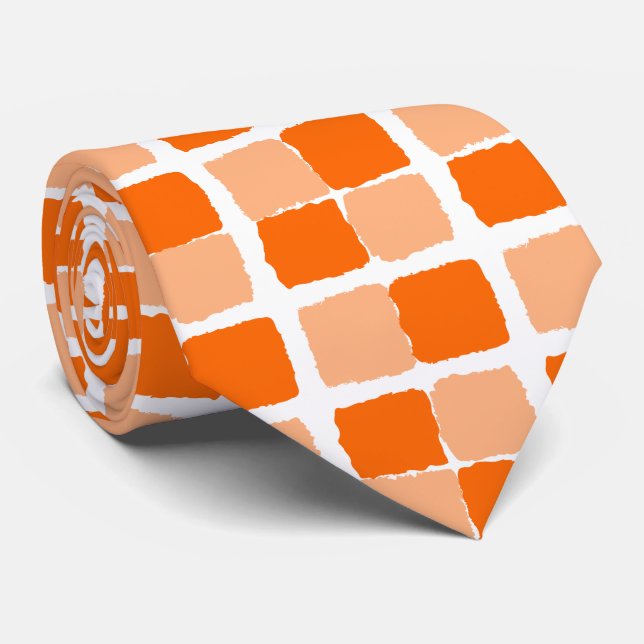 Männer Designer-Krawatte Orange Squares Krawatte (Gerollt)