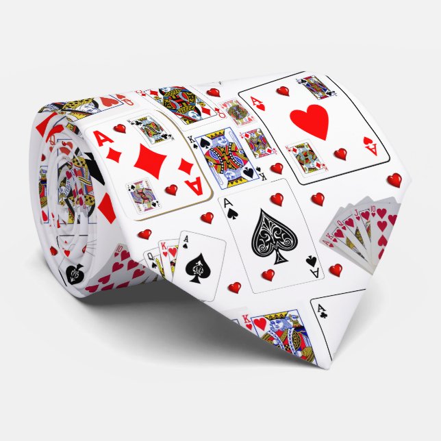 Männer Designer-Krawatte spielen Karten Krawatte (Gerollt)