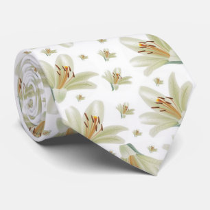 Männer Designer Krawatte Weiße Tulips