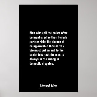 Männer, die die Polizei rufen, nachdem sie missbra Poster