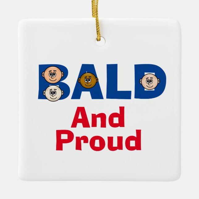 Männer, die ein Bald-Ornament sind Keramikornament (Vorderseite)