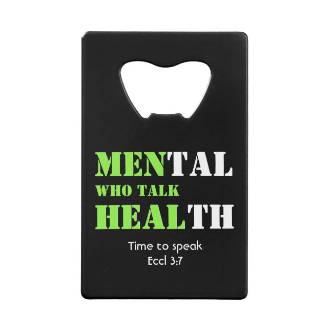 MÄNNER, DIE GESUNDHEITLICHE Mental Health SPRECHEN Geldbeutel Flaschenöffner (Vorderseite)