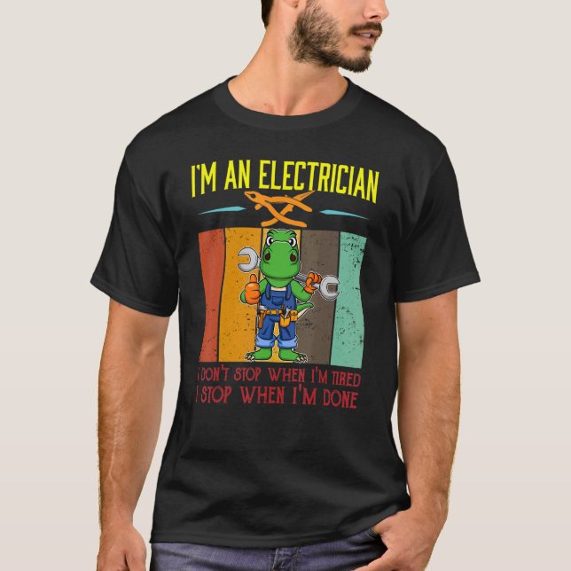 Männer, die ich bin, stoppen, wenn ich fertig Line T-Shirt (Vorderseite)