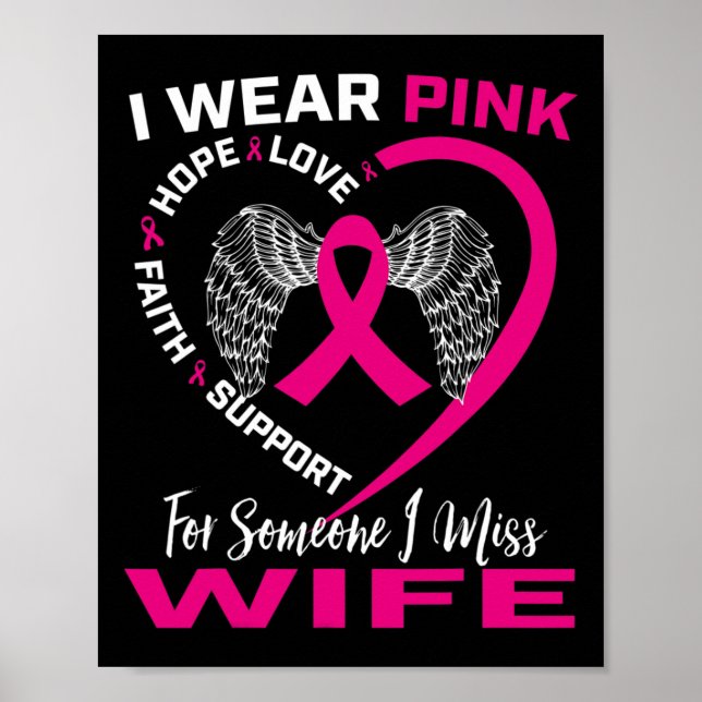Männer, die ich für meine Ehefrau Pink trage Brust Poster (Vorne)