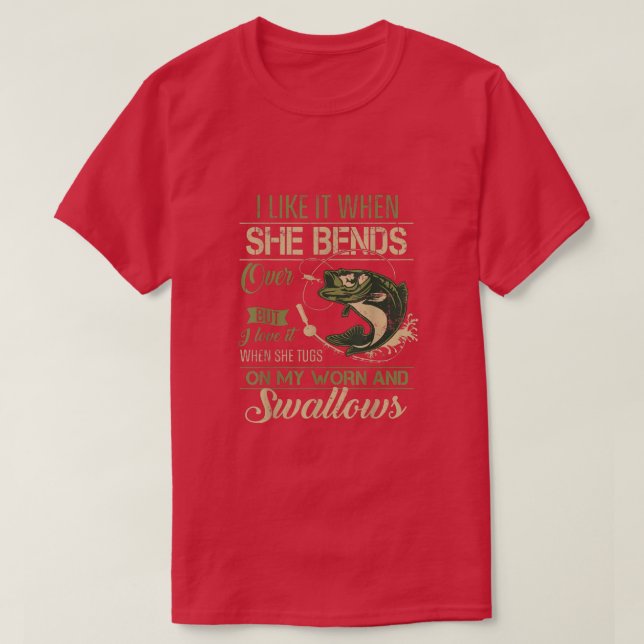 Männer, die ich mag, wenn sie über Fischgeschenke  T-Shirt (Design vorne)