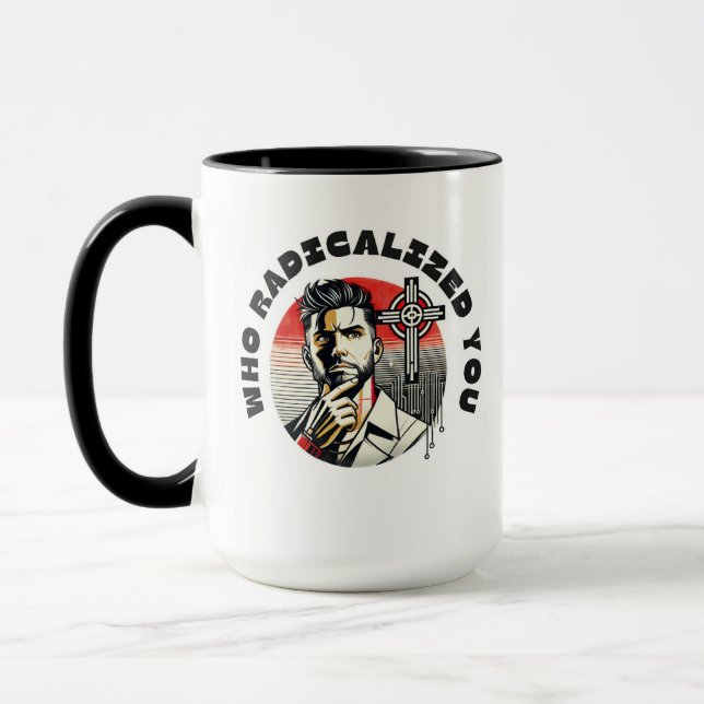 Männer, die Kaffee und ein gutes Kaninchenloch Lie Tasse (Links)