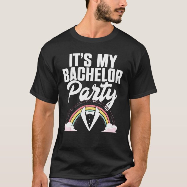 Männer Ehe Regenbogen Hochzeit Männer Bachelor T-Shirt (Vorderseite)