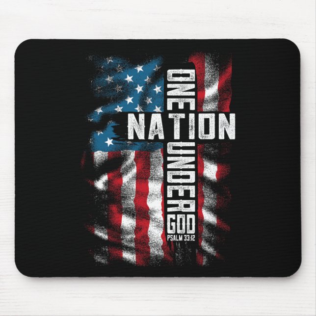 Männer ein Nationaler unter Gott 4. Juli Männer Fr Mousepad (Vorne)