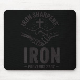 Männer Eisen schärft Eisen Sprüche 27 7 Christlich Mousepad