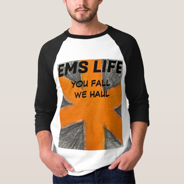 Männer-EMT-Orange- und Grafitstar T-Shirt (Vorderseite)
