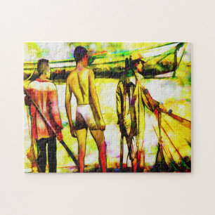 Männer Fischen mit Netz