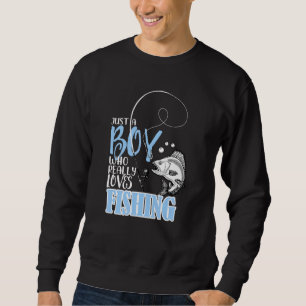 Männer fischen nur einen Jungen, der wirklich Lieb Sweatshirt