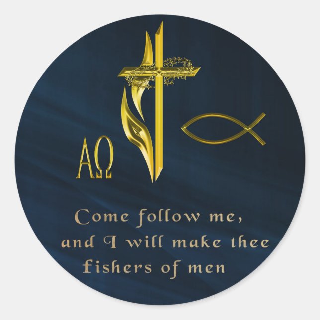 Männer-Fischer Runder Aufkleber (Vorderseite)