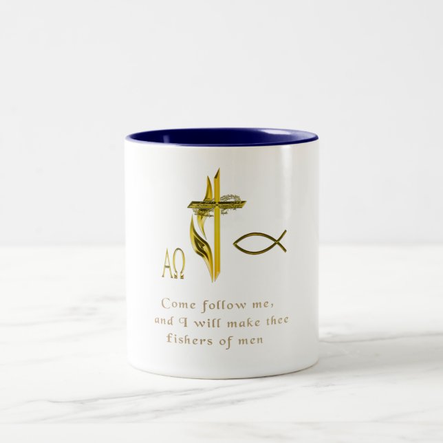 Männer-Fischer Zweifarbige Tasse (Mittel)