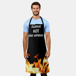 Männer Flamin Hot Schwarze Moderne Papa-Koch-BBQ  Schürze
