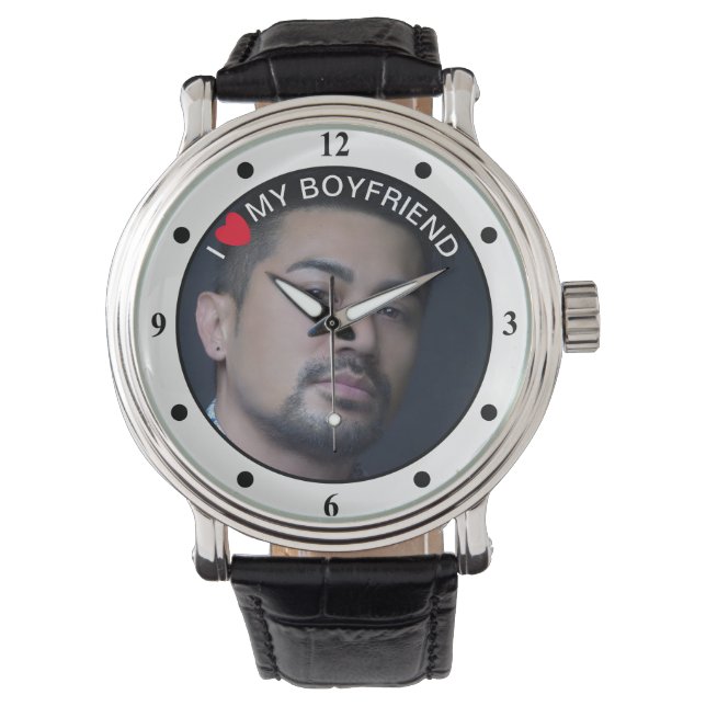Männer Foto beobachten, ich Liebe Ehefrau Kinder | Armbanduhr (Vorderseite)