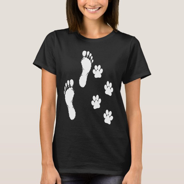Männer Frauen 4 Pfoten 2 Fuß Ein TEAM lustige Hund T-Shirt (Vorderseite)