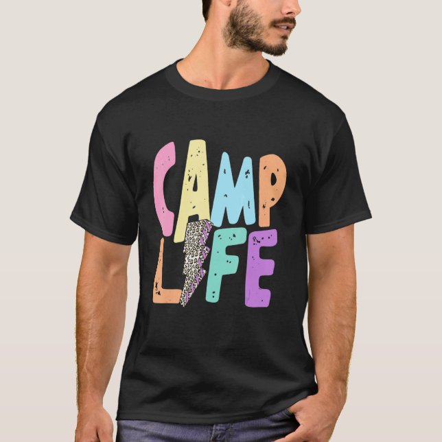 Männer Frauen Boho Style Camp Life Sommer Camp und T-Shirt (Vorderseite)