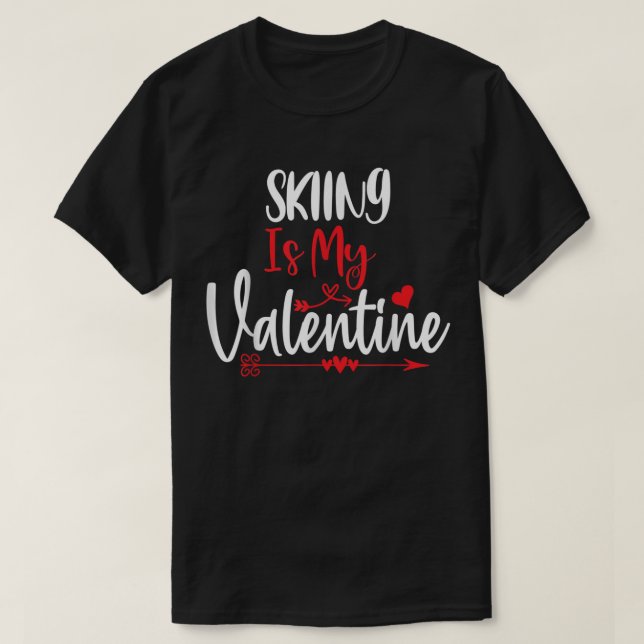 Männer Frauen Ehepaare Hobbies Skifahren ist mein  T-Shirt (Design vorne)