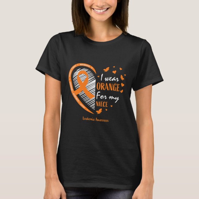 Männer Frauen ich trage Orange für meine Nichte Le T-Shirt (Vorderseite)