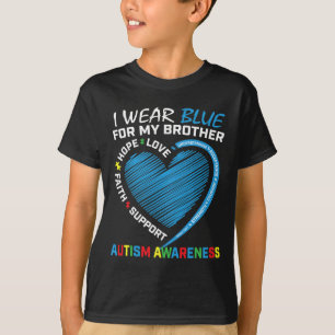 Männer Frauen Kinder ich trage Blau für meinen Bru T-Shirt