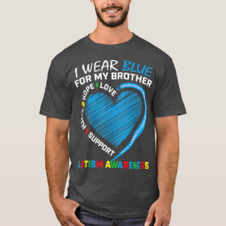 Männer Frauen Kinder ich trage Blau für meinen Bru T-Shirt