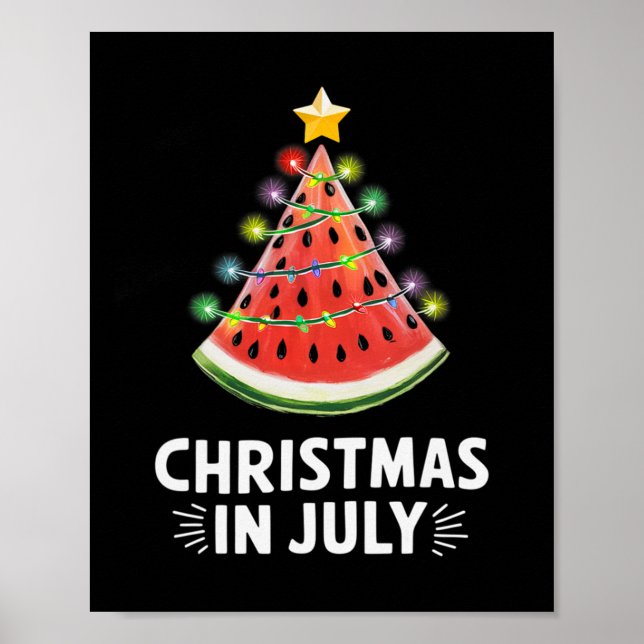 Männer Frauen Kinder Weihnachten im Juli Wassermel Poster (Vorne)