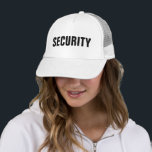 Männer Frauen Schwarz-weiße benutzerdefinierte Tex Truckerkappe<br><div class="desc">Fügen Sie Image Company Logo Text hier Modernes elegantes Template Herren's Women's Unisex Security Mitglied Schwarz-weiß Baseball Cap / Trucker Hat.</div>