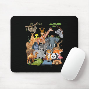 Männer Frauen und Kinder Wildtiere Zoo Tag Party S Mousepad
