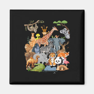 Männer Frauen und Kinder Zoo Day Party Niedlich 22 Magnet
