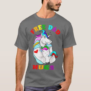 Männer Freier Vater Hugs LGBT Gay Pride Monat Rege T-Shirt