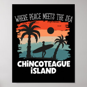 Männer Frieden trifft Meer - Chincoteague Island 1 Poster