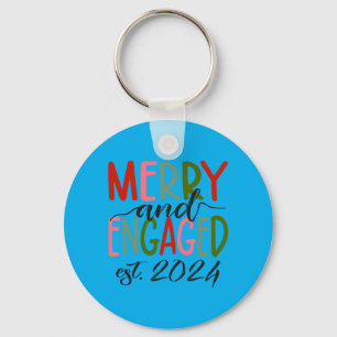 Männer Fröhlich und verlobt Est 2024 Weihnachts-Py Schlüsselanhänger