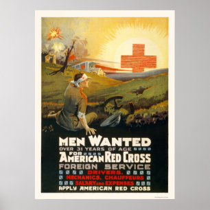Männer für den Auswärtigen Dienst des Roten Kreuze Poster