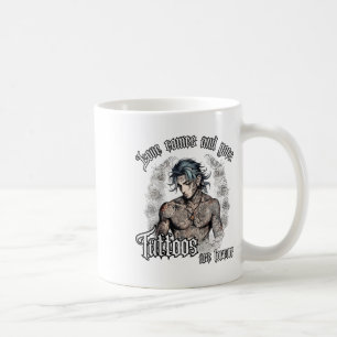 Männer für tattoisierten Single Mann, gekleidet Ma Kaffeetasse