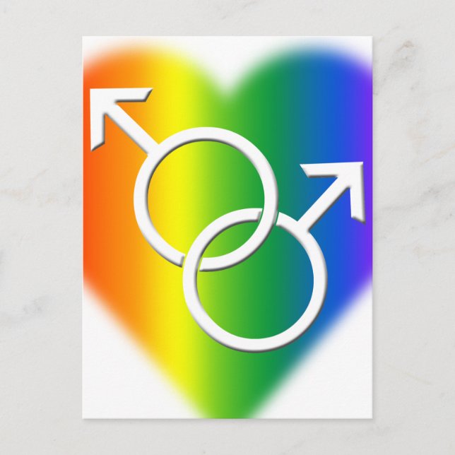 Männer Gay Pride Postkarten Liebe Karten (Vorderseite)
