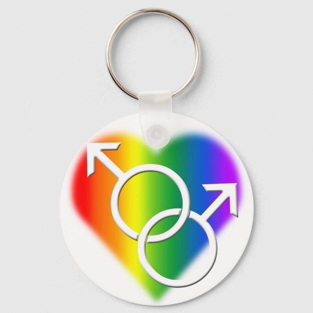 Männer-Gay Pride Schlüsselanhänger Rainbow Liebe S (Vorderseite)