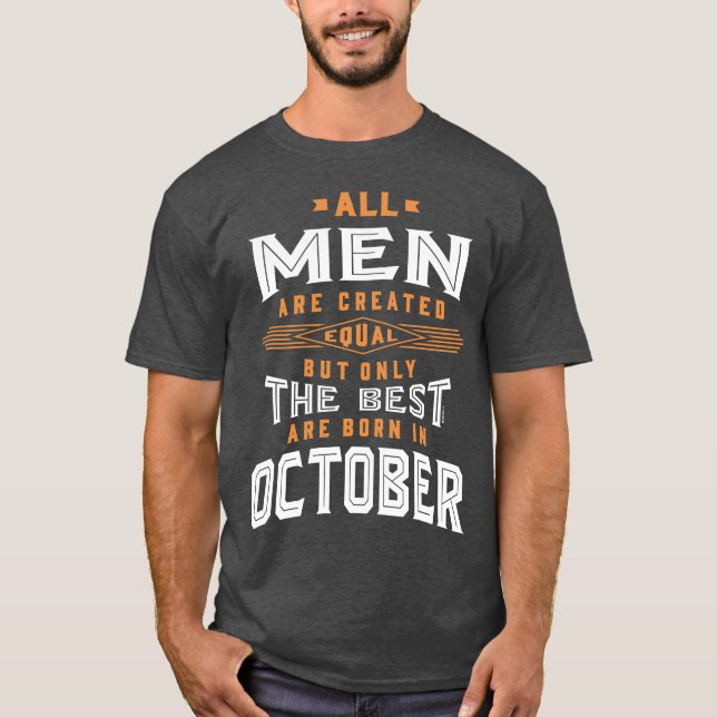 Männer Geboren im Oktober T-Shirt (Vorderseite)