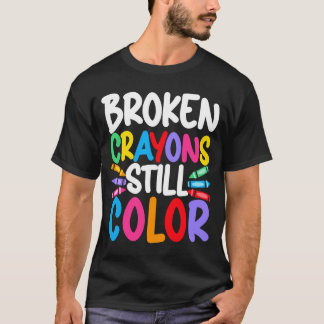Männer gebrochene Wachsmalstifte haben Farbe psych T-Shirt