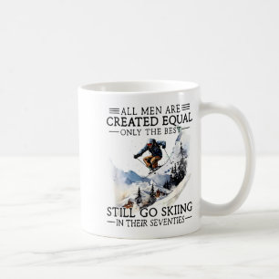 Männer gehen immer noch Ski fahren 70 Winter Srts Kaffeetasse