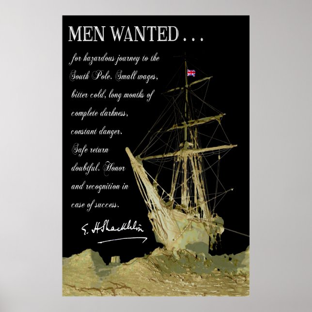 Männer Gewollt für die Erforschung des Südpolens - Poster (Vorne)