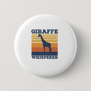 Männer Giraffe Flüsterer Retro Afrikanisches Tier Button