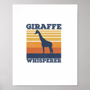 Männer Giraffe Flüsterer Retro Afrikanisches Tier  Poster