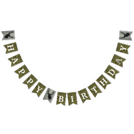 Männer glücklich Geburtstag Big Deer Jagd Camoufla Wimpelkette