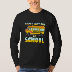Männer Glücklicher letzter Schultag  Schulbusfahre T-Shirt