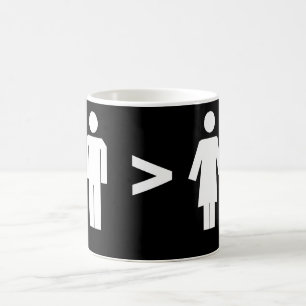 Männer größer als Frauen-weiße Tasse